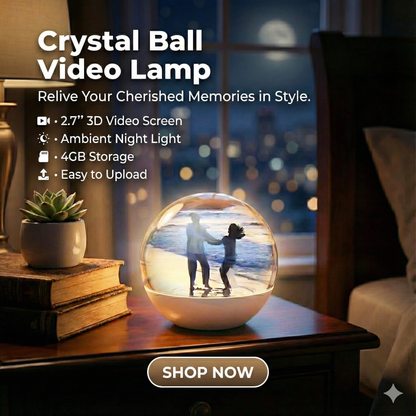 3D Video Crystal Ball – DIY Digital Memory Lamp & 4GB Player (2.7" Screen)